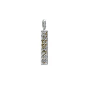 Vintage LA Footnotes Sterling Silver 925 Cubic Zirconia Bar Pendant